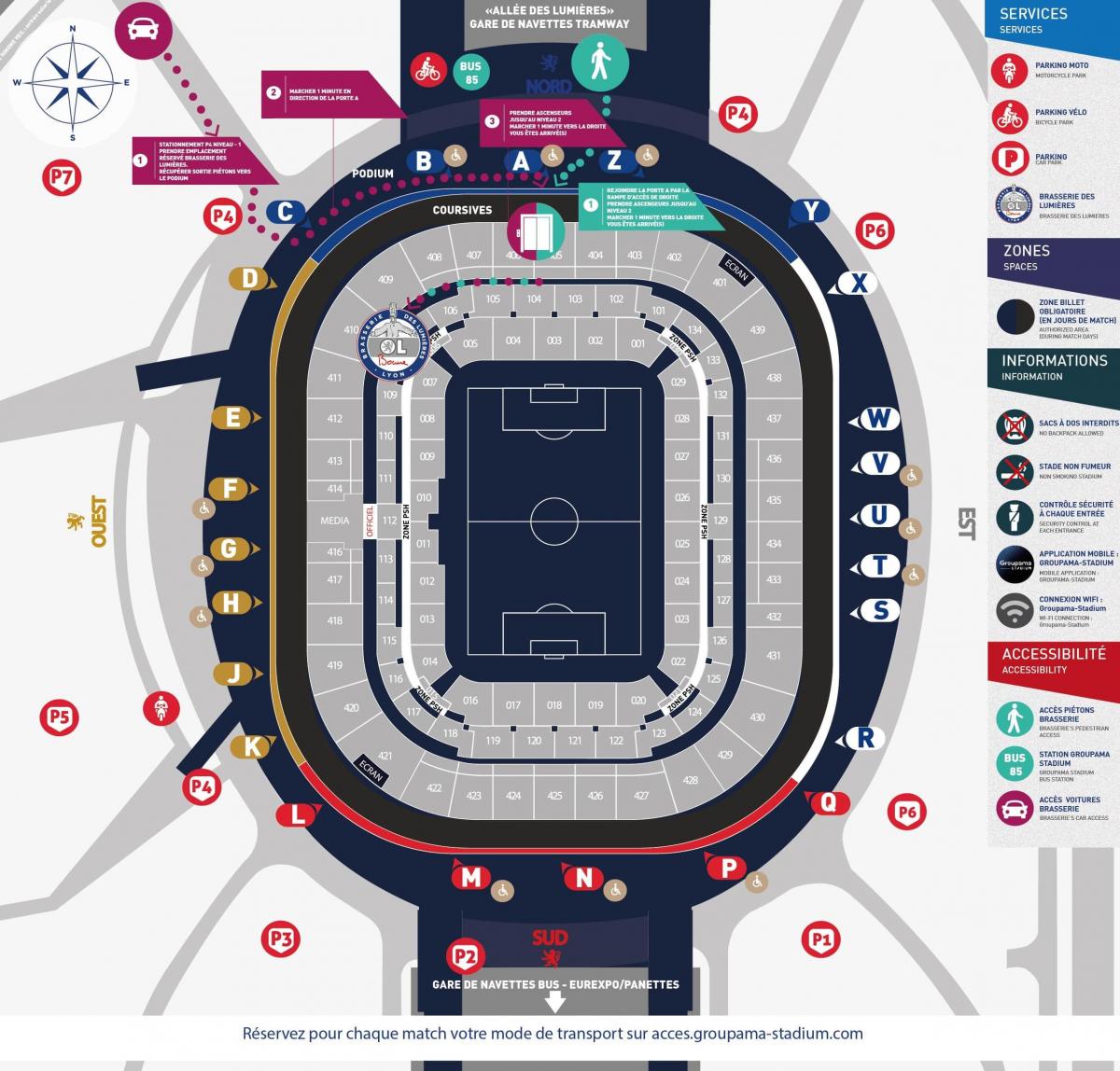 מפה של ליון אצטדיון