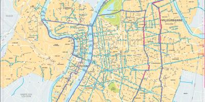 מפה של ליון אופניים